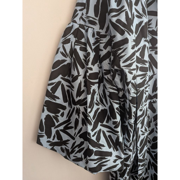 Women's Veronica Beard Mini Shirt Dress Size 8 Blue Black Leaf Print - Picture 11 of 12